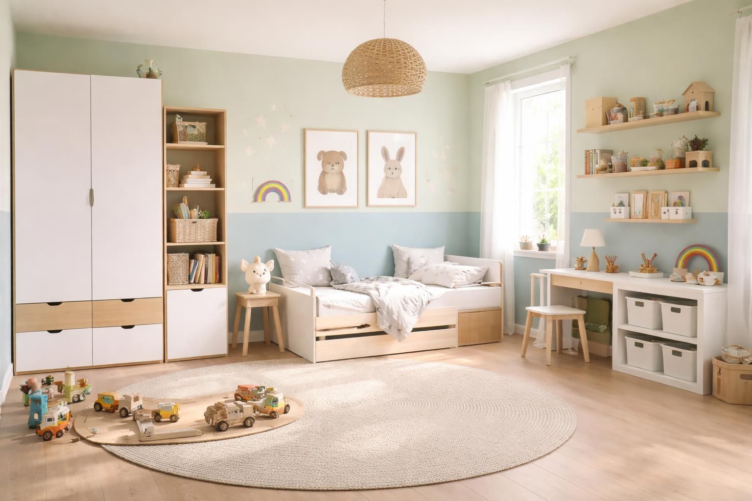 découvrez comment créer une chambre apaisante pour enfants en utilisant des couleurs douces et les meubles pratiques ikea stuva, pour un espace à la fois calme et fonctionnel.